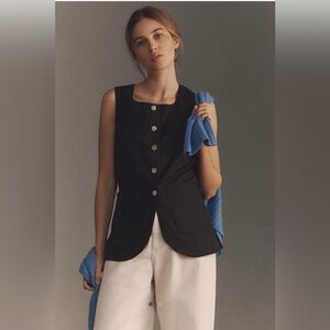 Anthropologie Maeve Button front Vest NWT